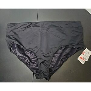 Lands' End Women's bikini bottom Plus Size 24 High Waist Swim black